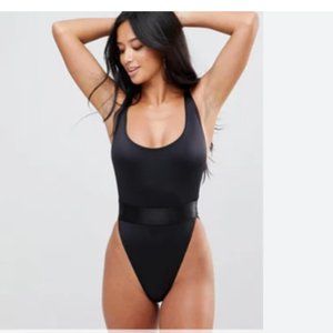 ASOS High Leg Elastic Waist Swimsuit